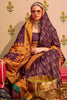 Attractive Wine Digital Printed Silk Traditional Saree With Blouse