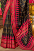 Ravishing Black Digital Printed Silk Event Wear Saree With Blouse