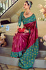 Alluring Magenta Floral Print Silk Function Wear Saree With Blouse