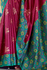 Alluring Magenta Floral Print Silk Function Wear Saree With Blouse