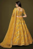 Beautiful Yellow Sequins Slub Silk Haldi Wear Lehenga Choli