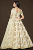 Endearing White Sequins Slub Silk Reception Wear Lehenga Choli