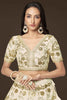 Endearing White Sequins Slub Silk Reception Wear Lehenga Choli