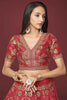 Wonderful Red Embroidered Silk Traditional Lehenga Choli With Blouse