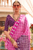 Beautiful Pink Digital Printed Silk Casual Wear Saree With Blouse