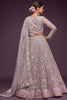 Beautiful Lilac Embroidered Soft Net Engagement Wear Lehenga Choli