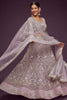 Beautiful Lilac Embroidered Soft Net Engagement Wear Lehenga Choli