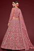 Adorable Rose Pink Embroidered Soft Net Engagement Wear Lehenga Choli