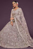 Beautiful Lilac Embroidered Soft Net Wedding Wear Lehenga Choli