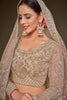 Winsome Beige Embroidered Soft Net Engagement Wear Lehenga Choli