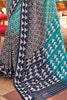 Winsome Sky-Blue Digital Printed Silk Festival Wear Saree With Blouse