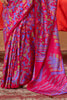 Alluring Rani Pink Digital Printed Silk Festival Saree With Blouse