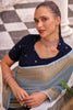 Precious Blue Zari Weaving Tissue Silk Function Wear Saree With Blouse