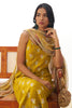 Striking Yellow Embroidery Work Organza Straight Kurta With Pant