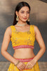 Marvelous Yellow Sequins Georgette Haldi Wear Lehenga Choli