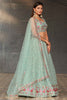 Ravishing Sky-Blue Sequins Georgette Engagement Wear Lehenga Choli