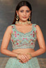 Ravishing Sky-Blue Sequins Georgette Engagement Wear Lehenga Choli