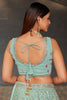 Ravishing Sky-Blue Sequins Georgette Engagement Wear Lehenga Choli