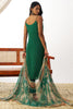 Alluring Teal Green Embroidery Work Organza Straight Kurta With Pant