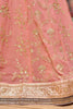 Splendid Pink Embroidered Georgette Reception Wear Lehenga Choli