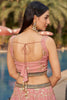 Splendid Pink Embroidered Georgette Reception Wear Lehenga Choli