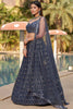 Tantalizing Grey Sequins Georgette Engagement Wear Lehenga Choli