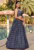 Tantalizing Grey Sequins Georgette Engagement Wear Lehenga Choli