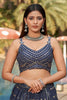 Tantalizing Grey Sequins Georgette Engagement Wear Lehenga Choli