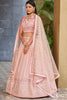 Lovable Pink Sequins Georgette Engagement Lehenga Choli With Dupatta