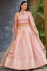 Lovable Pink Sequins Georgette Engagement Lehenga Choli With Dupatta