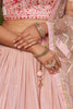 Lovable Pink Sequins Georgette Engagement Lehenga Choli With Dupatta