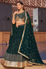 Captivating Green Sequins Georgette Mehendi Wear Lehenga Choli