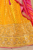 Delightful Yellow Sequins Georgette Haldi Wear Lehenga Choli