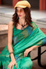 Fantastic Sea Green Zari Weaving Silk Festival Wear Saree With Blouse