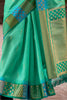 Fantastic Sea Green Zari Weaving Silk Festival Wear Saree With Blouse