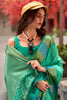 Fantastic Sea Green Zari Weaving Silk Festival Wear Saree With Blouse