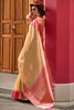 Amazing Cream Zari Weaving Silk Wedding Wear Saree With Blouse