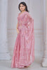 Astonishing Light Pink Sequins Work Organza Party Wear Saree