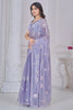 Shocking Lavender Sequins Work Organza Event Wear Saree
