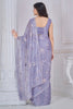 Shocking Lavender Sequins Work Organza Event Wear Saree