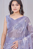 Shocking Lavender Sequins Work Organza Event Wear Saree