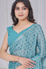 Astonishing Sky-Blue Hand Work Organza Bollywood Saree With Blouse