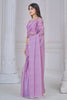 Unexpected Lavender Zarkan Work Organza Party Wear Saree With Blouse