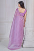 Unexpected Lavender Zarkan Work Organza Party Saree With Blouse