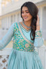 Attractive Blue Bandhej Print Chinon Function Wear Gown