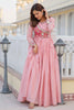 Beautiful Pink Bandhej Print Chinon Event Wear Gown