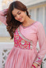 Beautiful Pink Bandhej Print Chinon Event Wear Gown