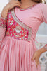 Beautiful Pink Bandhej Print Chinon Event Wear Gown