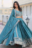 Glamorous Blue Thread Work Chinon Wedding Wear Lehenga Choli