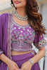 Dazzling Purple Heavy Embroidery Work Chinon Event Wear Lehenga Choli